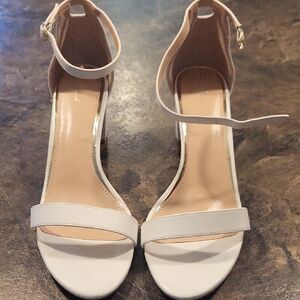 SHEIN White Ankle Strap Heels